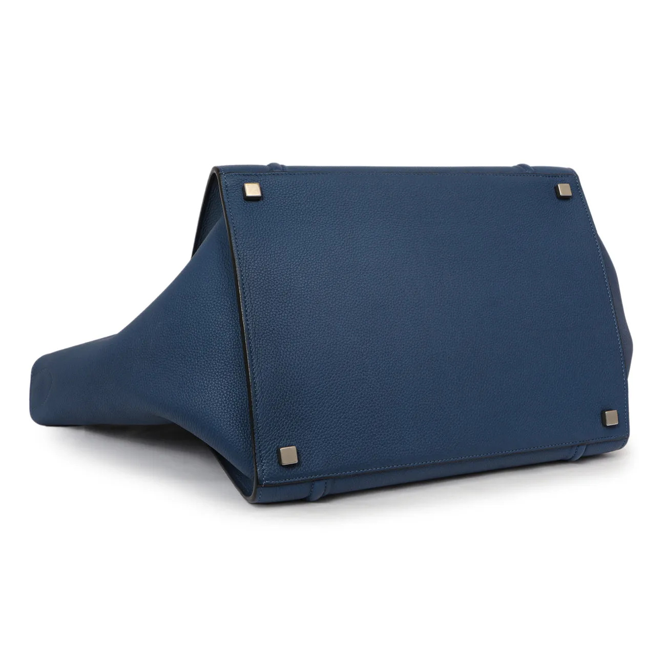 Celine Blue Grained Calfskin Medium Phantom Luggage