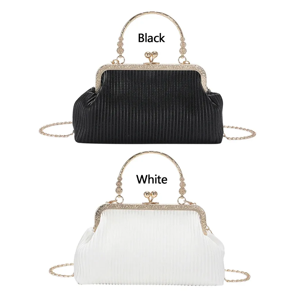 Chain Evening Bag Fashion Ladies Messenger Bag Simple PU Leather Casual Exquisite Portable Soft Metal Buckle for Wedding Banquet
