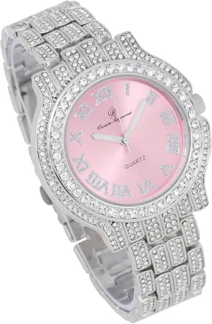 Charles Raymond Women's Luxury Crystal Iced Out Diamonds Watch, a True Testament to blinged-Out Beauty and Timeless Glamour - L0504 LA