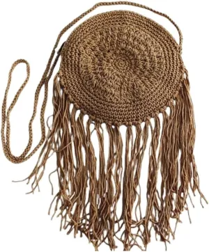 Chic Handmade Round Crossbody Crochet Purse: Elevate Your Style with This Exquisite Artisan-Crafted Fashion Accessory