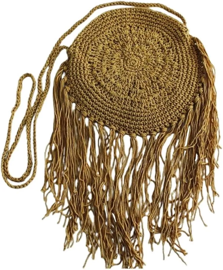 Chic Handmade Round Crossbody Crochet Purse: Elevate Your Style with This Exquisite Artisan-Crafted Fashion Accessory
