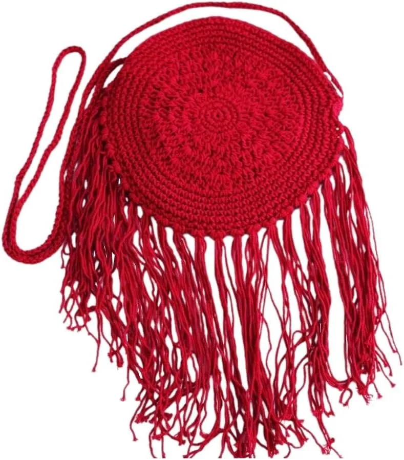 Chic Handmade Round Crossbody Crochet Purse: Elevate Your Style with This Exquisite Artisan-Crafted Fashion Accessory