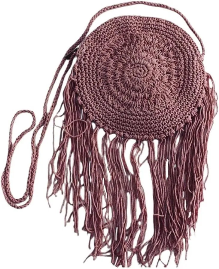 Chic Handmade Round Crossbody Crochet Purse: Elevate Your Style with This Exquisite Artisan-Crafted Fashion Accessory