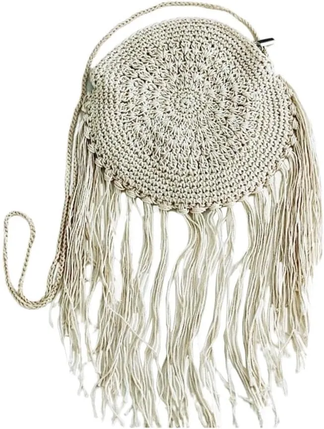 Chic Handmade Round Crossbody Crochet Purse: Elevate Your Style with This Exquisite Artisan-Crafted Fashion Accessory