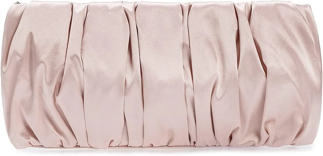 Classy Evening Bags Pleated Satin Clutch Formal Dressy Purses Wedding/Prom/Party Handbag for Women