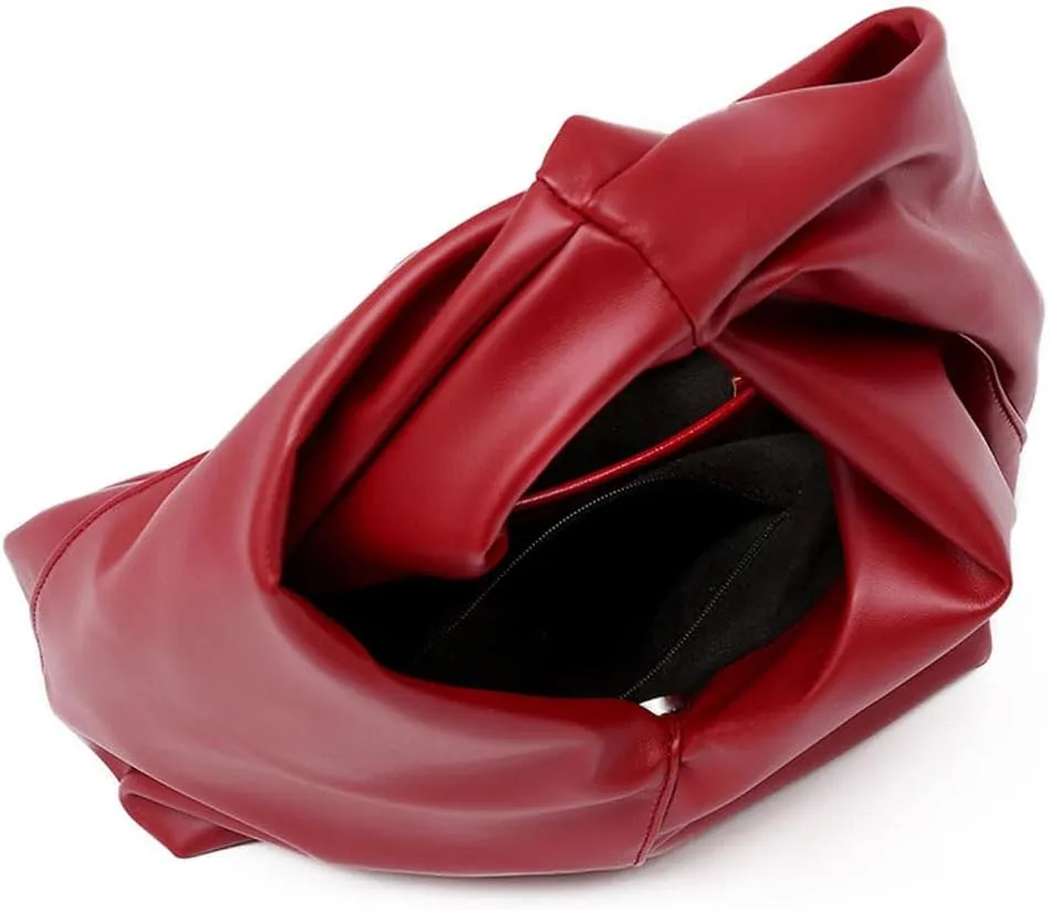 Clutch Purses for Women Cloud Bag Dumpling Bag Ruched Hobo Knotted Handbag Soft Pu Faux Leather Bag Y2k Purse Trendy