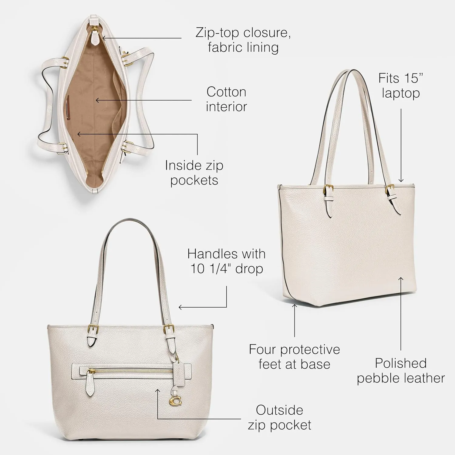 Coach Women's Polished Pebble Leather Taylor Tote