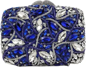 Colorful Crystal Clutch Box Handbag Women Sparkling Evening Bags for Wedding Party Prom Purse