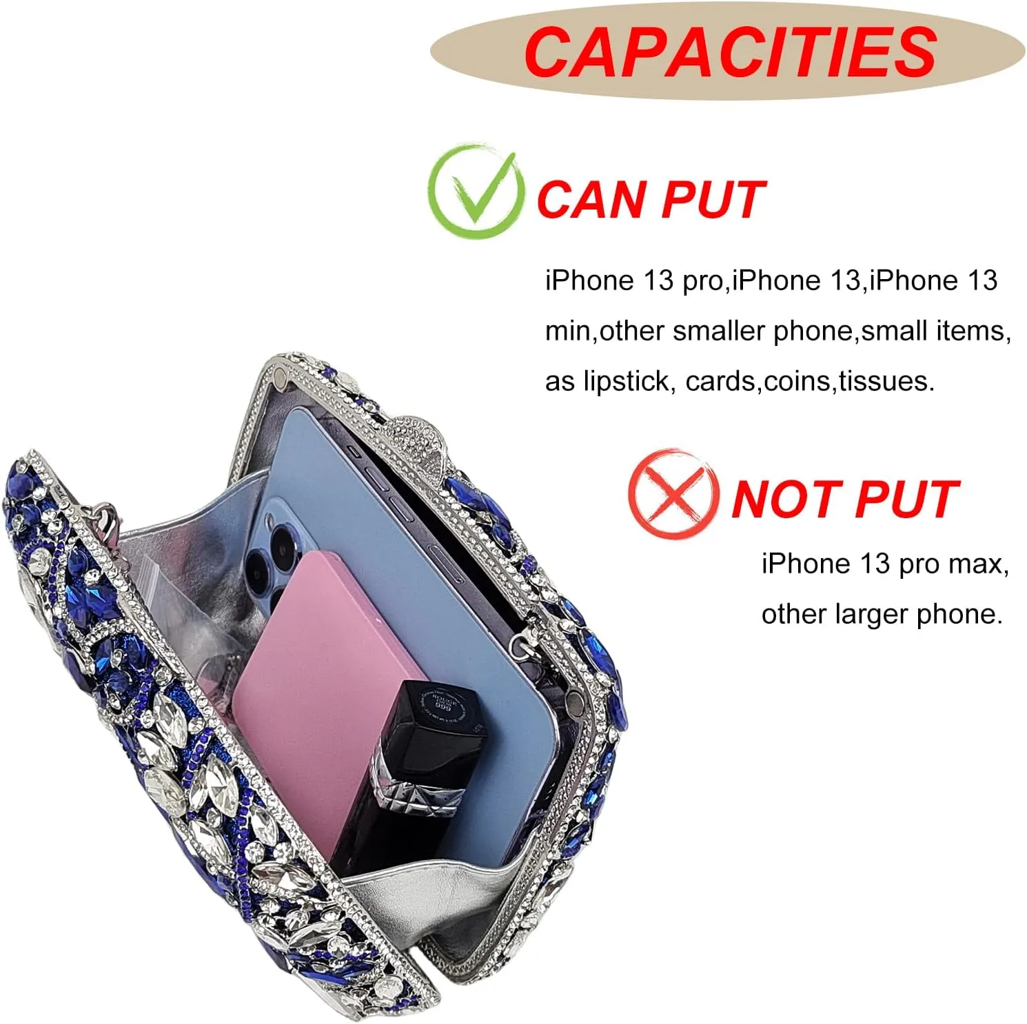Colorful Crystal Clutch Box Handbag Women Sparkling Evening Bags for Wedding Party Prom Purse