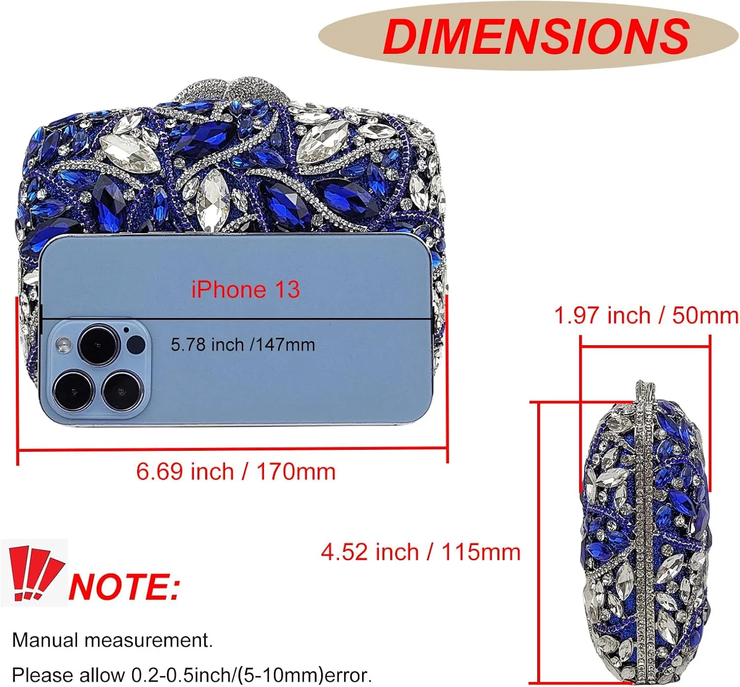 Colorful Crystal Clutch Box Handbag Women Sparkling Evening Bags for Wedding Party Prom Purse