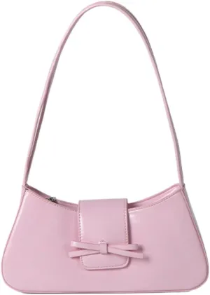 Coquette Bow Shoulder Bag for Women Retro Trendy Y2k Underarm Bag Cute Bow Leather Purses and Handbag for Gift