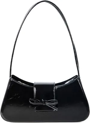 Coquette Bow Shoulder Bag for Women Retro Trendy Y2k Underarm Bag Cute Bow Leather Purses and Handbag for Gift