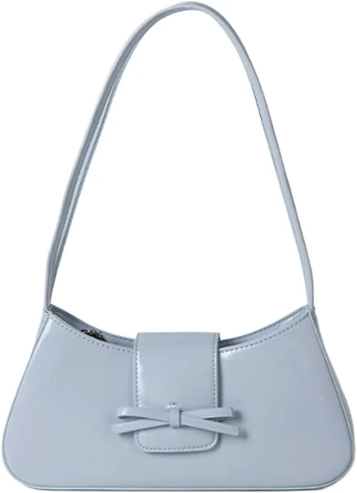 Coquette Bow Shoulder Bag for Women Retro Trendy Y2k Underarm Bag Cute Bow Leather Purses and Handbag for Gift