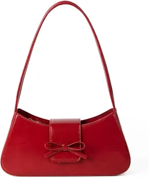 Coquette Bow Shoulder Bag for Women Retro Trendy Y2k Underarm Bag Cute Bow Leather Purses and Handbag for Gift