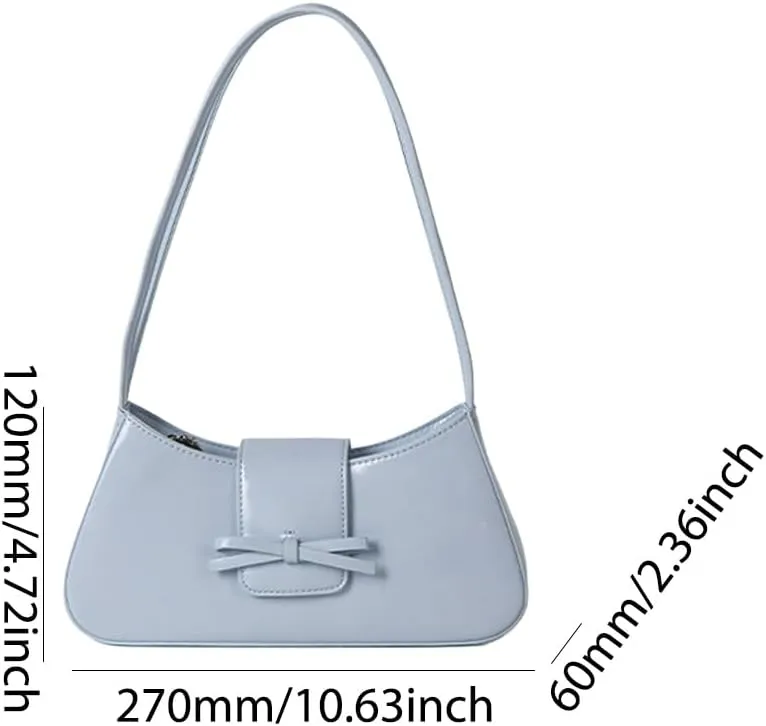 Coquette Bow Shoulder Bag for Women Retro Trendy Y2k Underarm Bag Cute Bow Leather Purses and Handbag for Gift