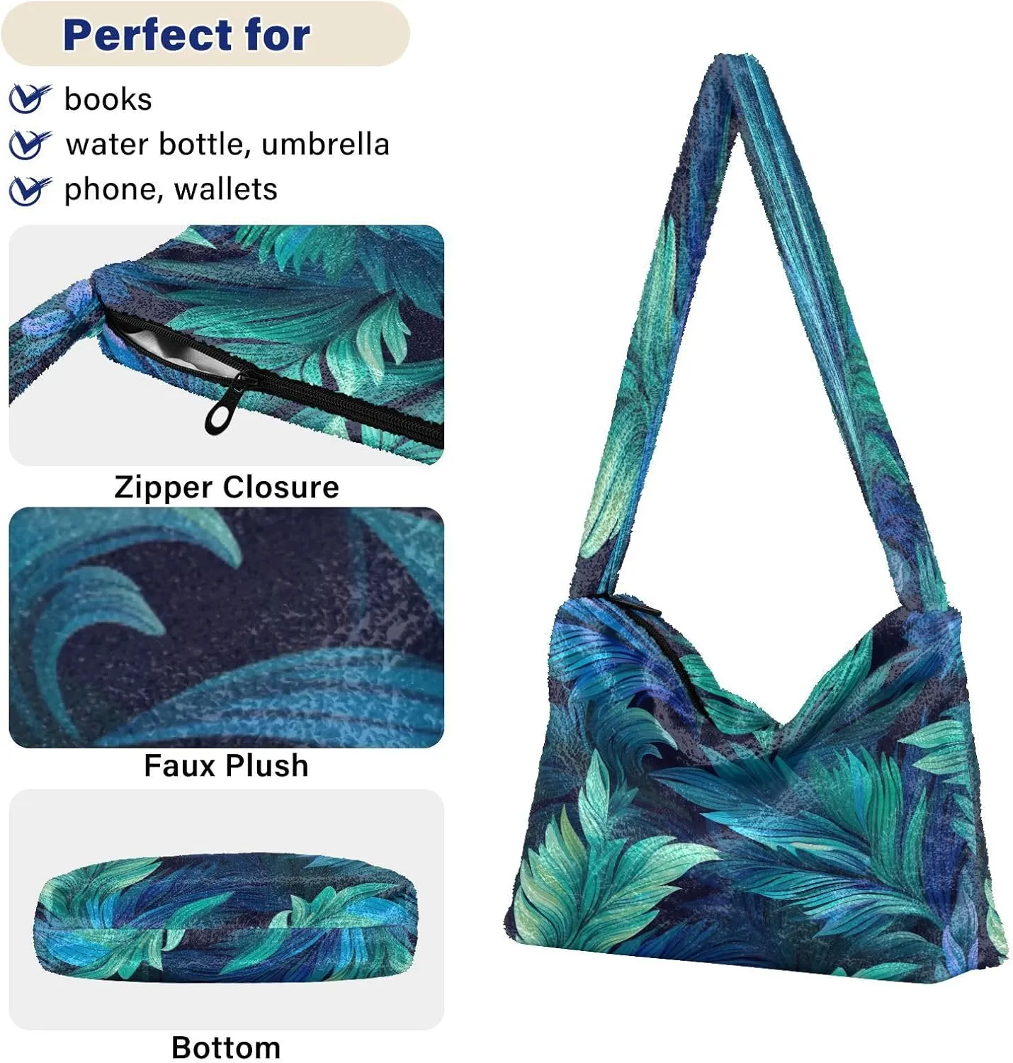 Cosmic Sky with Various Stars and Nebulas Plush Bag, Shoulder Hand Bag, Shoulder Handbags for Women