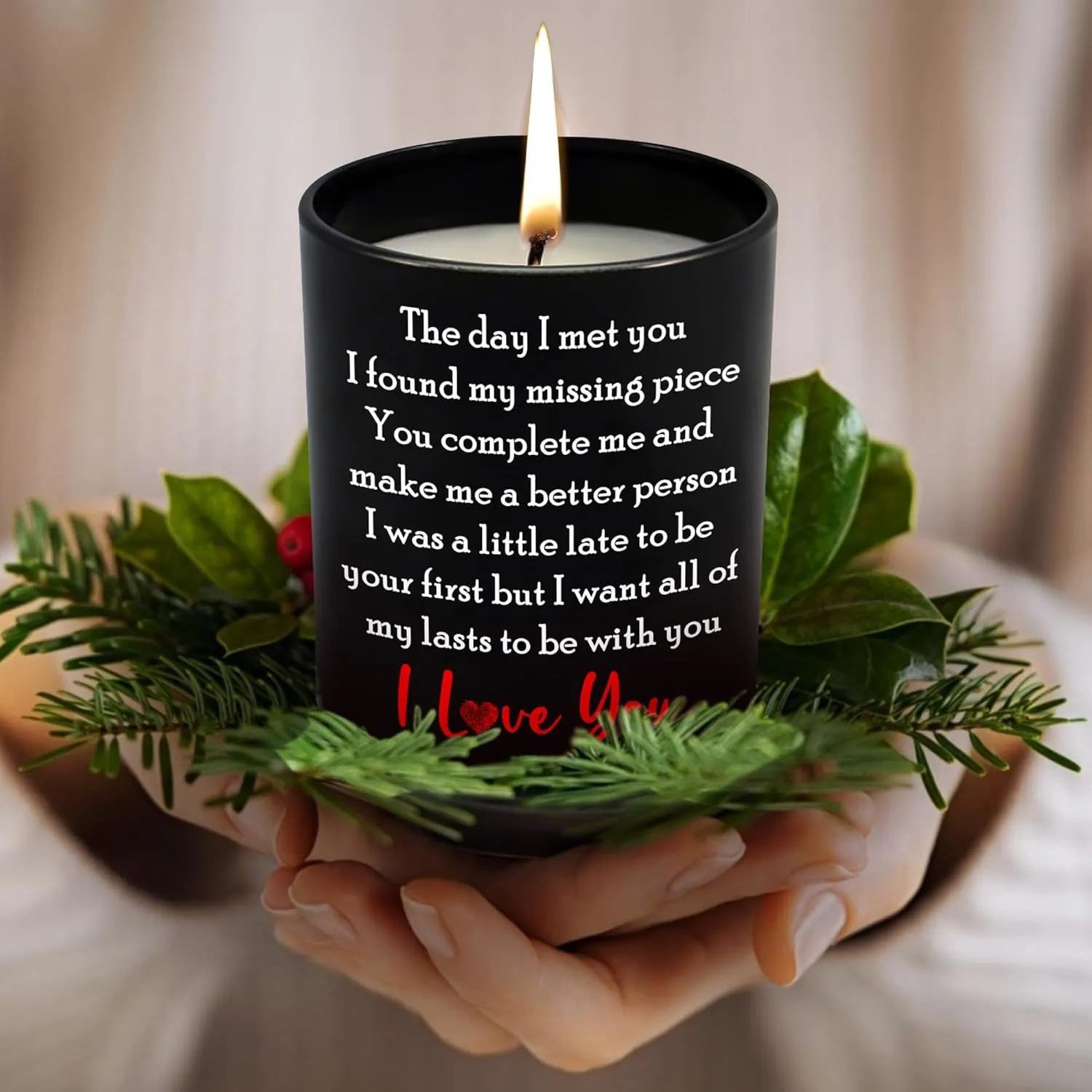 Couple Gifts for Him Her - Long Lasting Vanilla Lavender Scented Candle 10 oz - Anniversary Birthday Gifts for Women Men Couples Boyfriend Girlfriend Husband Wife