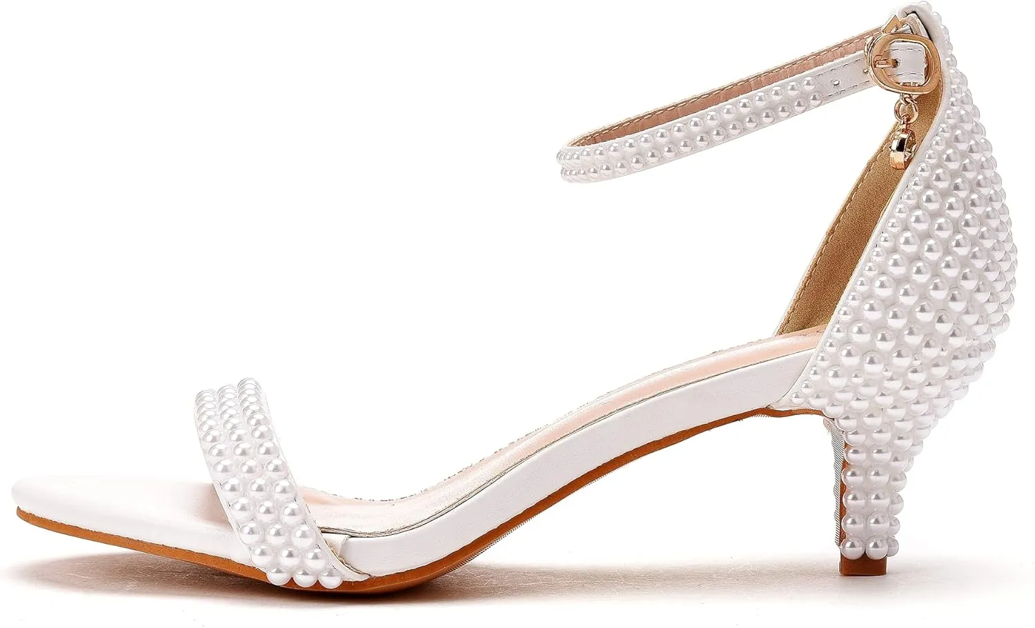 Crystal Queen Full Pearls Heels Sandals Stiletto Heels Peep Toe High Heel Sandals Pump Shoes For Bride Wedding Party Evening