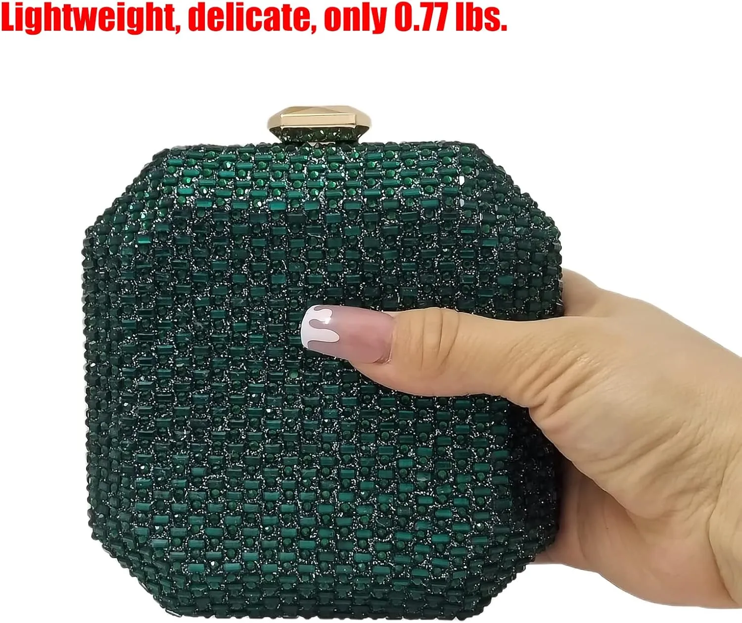 Cute Crystal Box Clutch Mini Rhinestone Handbags For Women Party Wedding Evening Bag