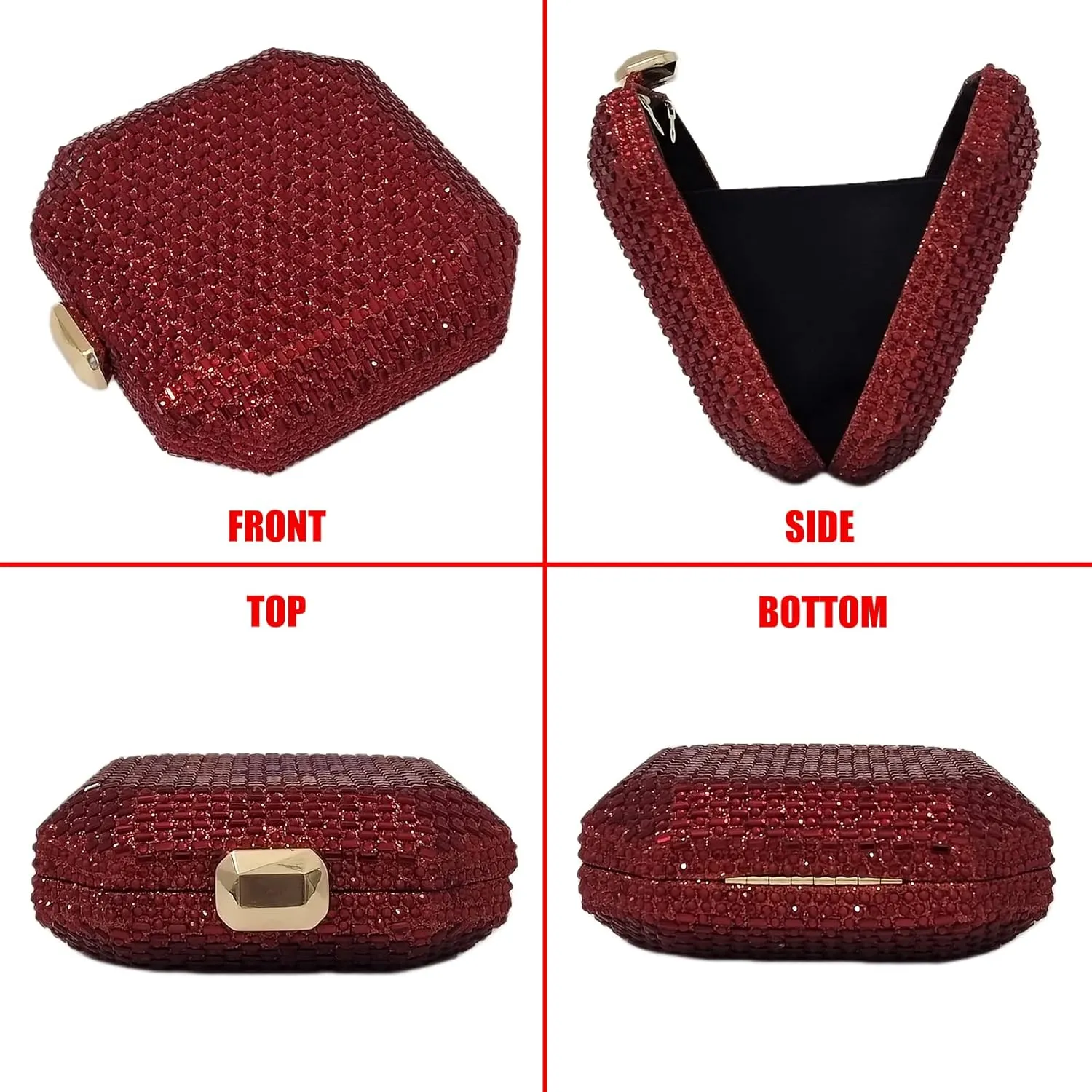 Cute Crystal Box Clutch Mini Rhinestone Handbags For Women Party Wedding Evening Bag
