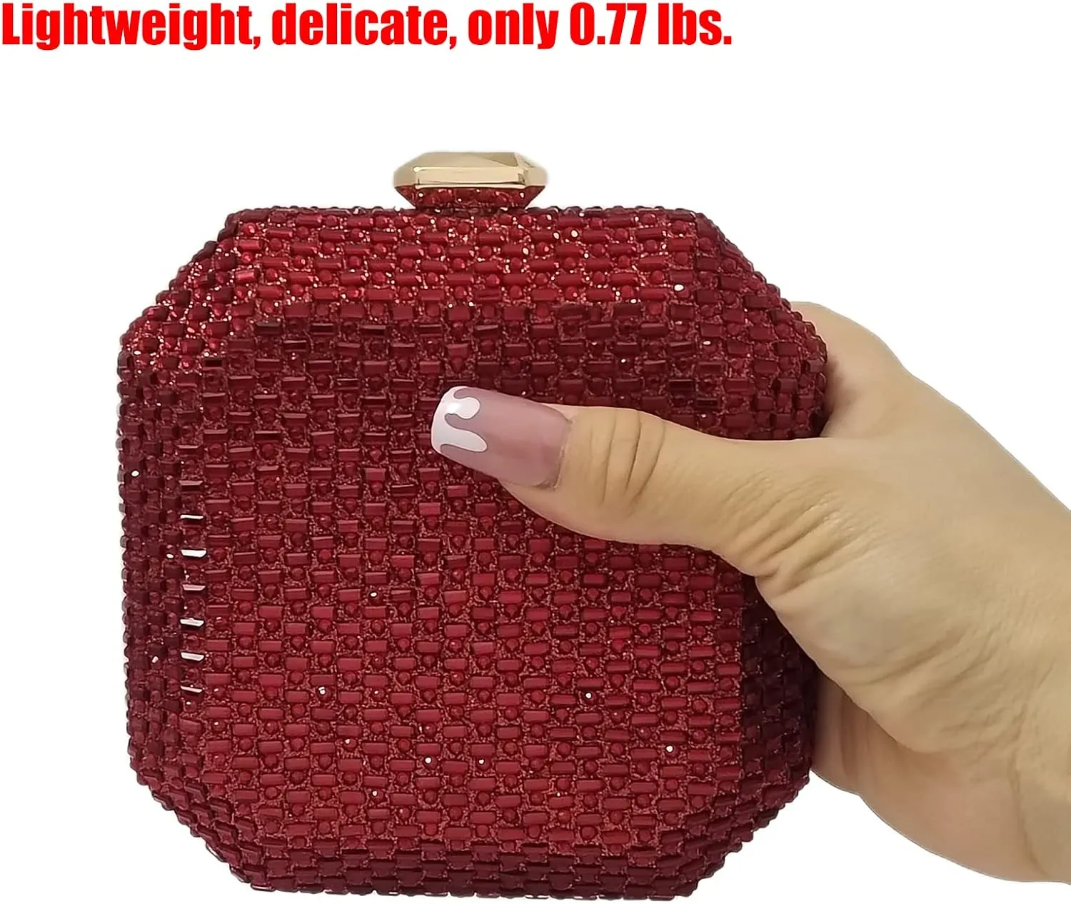 Cute Crystal Box Clutch Mini Rhinestone Handbags For Women Party Wedding Evening Bag