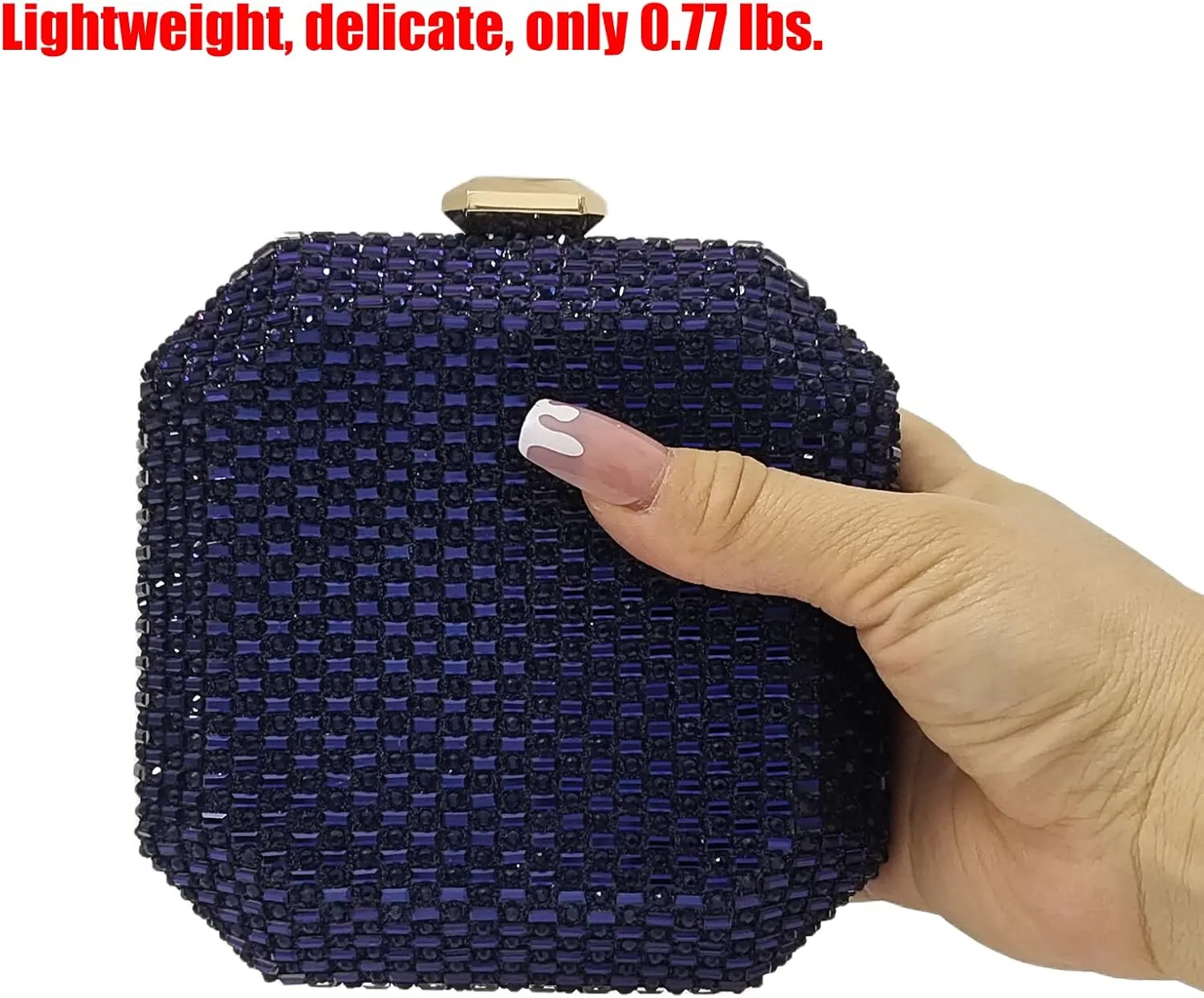 Cute Crystal Box Clutch Mini Rhinestone Handbags For Women Party Wedding Evening Bag