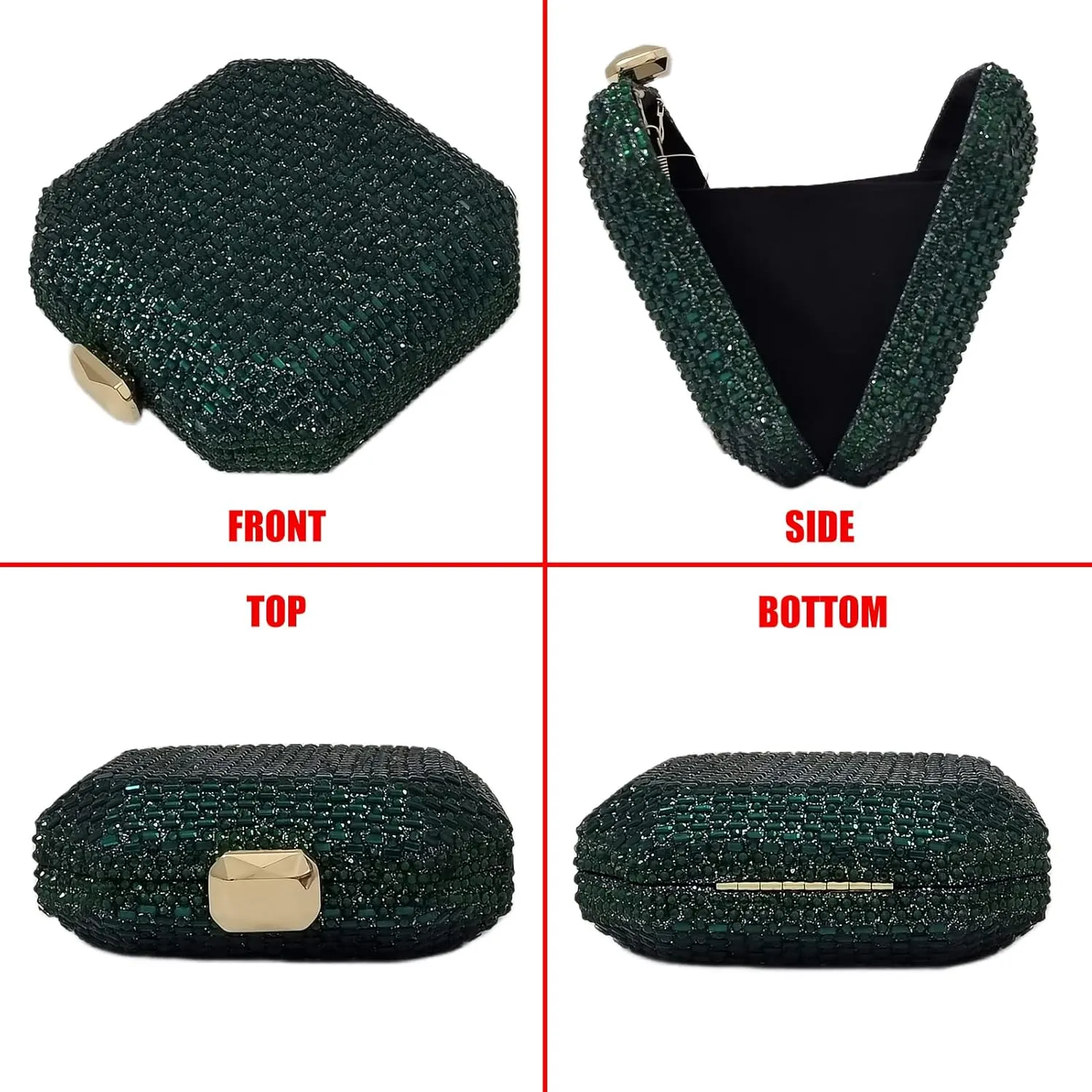 Cute Crystal Box Clutch Mini Rhinestone Handbags For Women Party Wedding Evening Bag