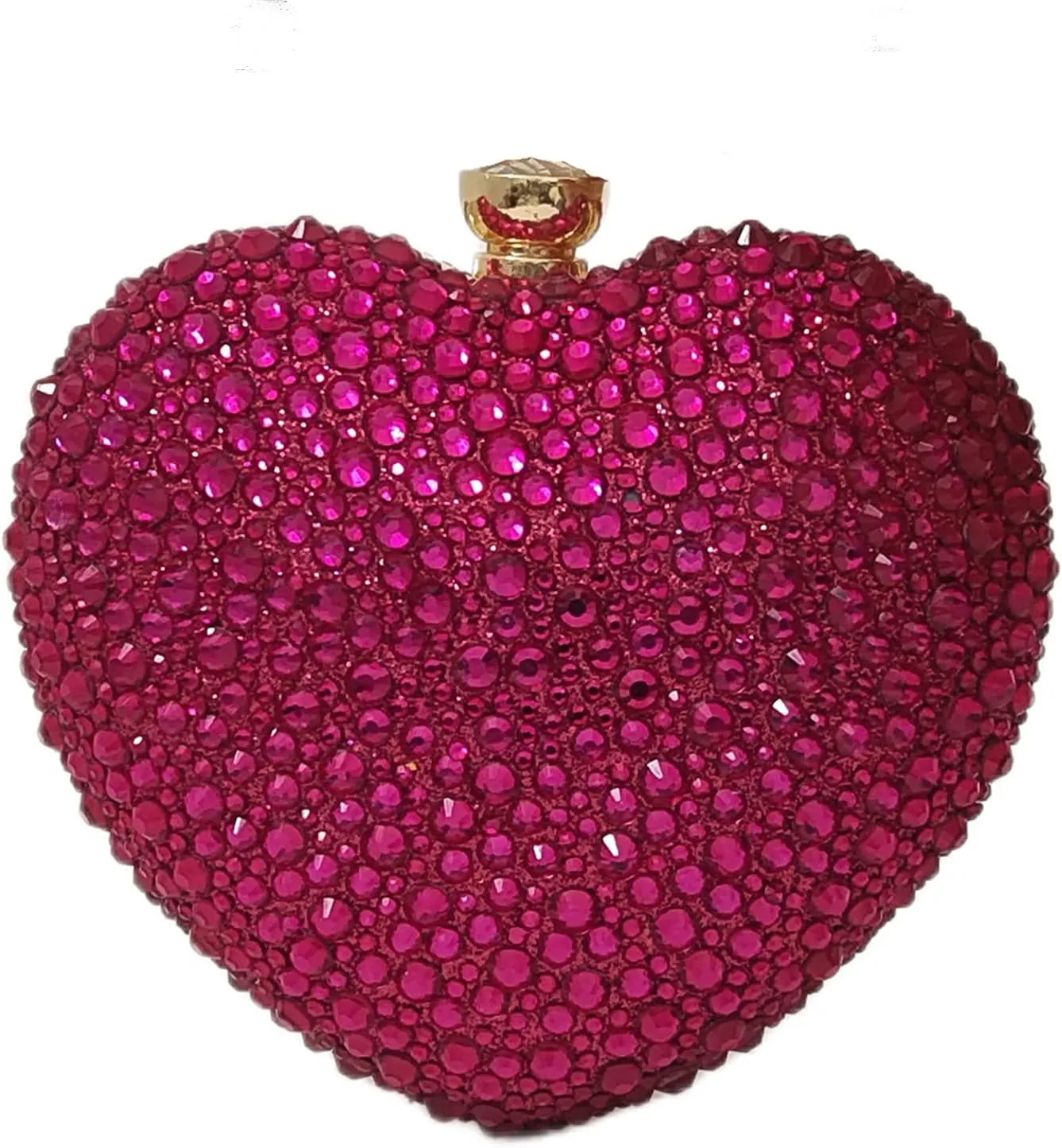 Cute Heart Shape Clutch Purse Mini Love Heart Rhinestone Wedding Handbag Party Women Purse