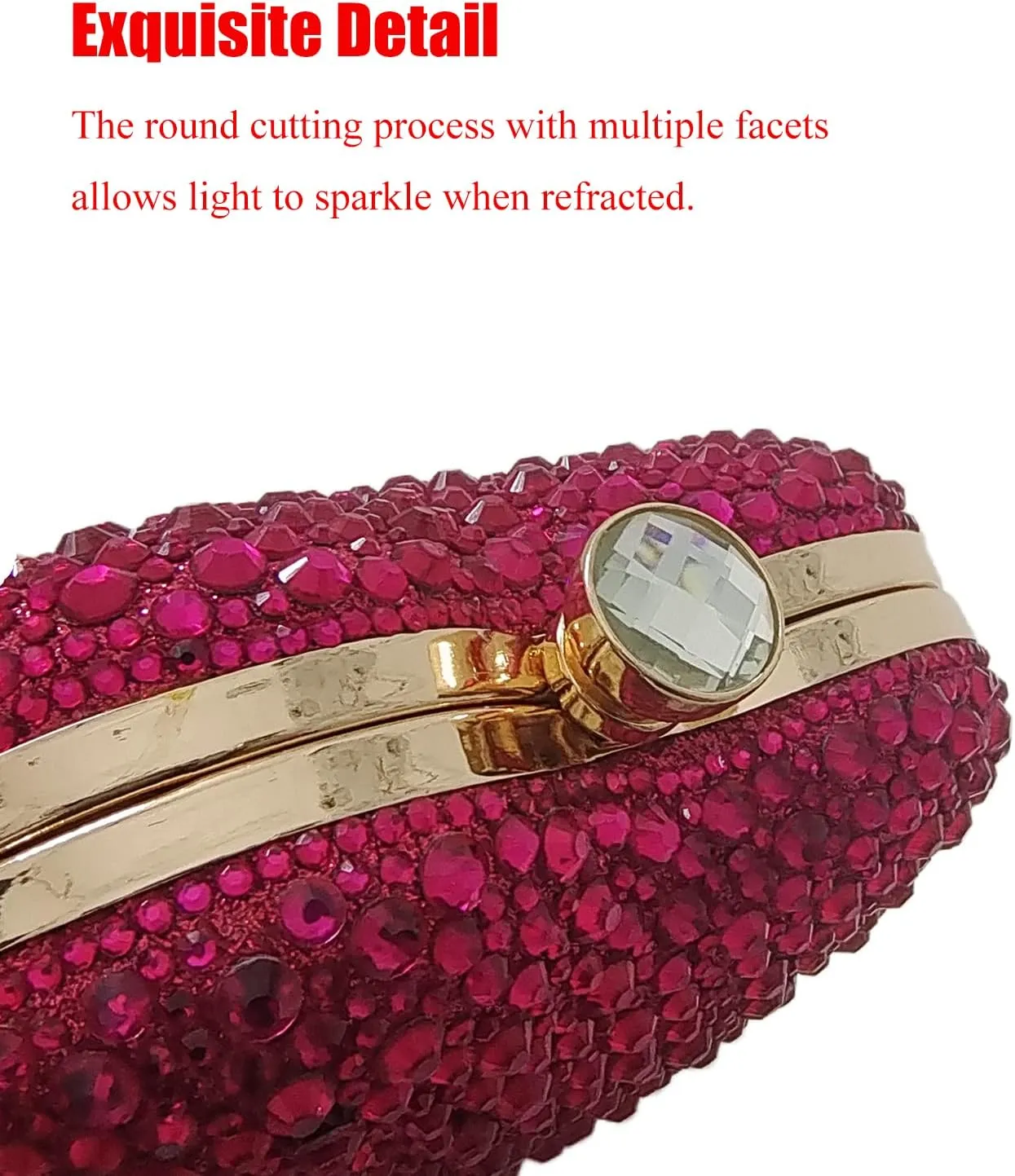 Cute Heart Shape Clutch Purse Mini Love Heart Rhinestone Wedding Handbag Party Women Purse