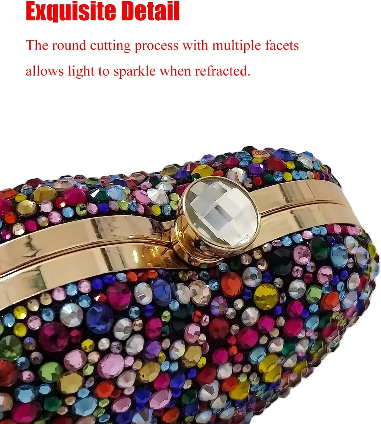 Cute Heart Shape Clutch Purse Mini Love Heart Rhinestone Wedding Handbag Party Women Purse