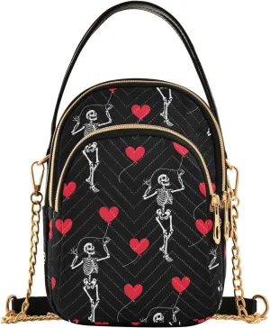Cute Penguin Ski Pattern Women Crossbody Bags Multi Pockets Hand Bag for Womens, Travel Sling Bag