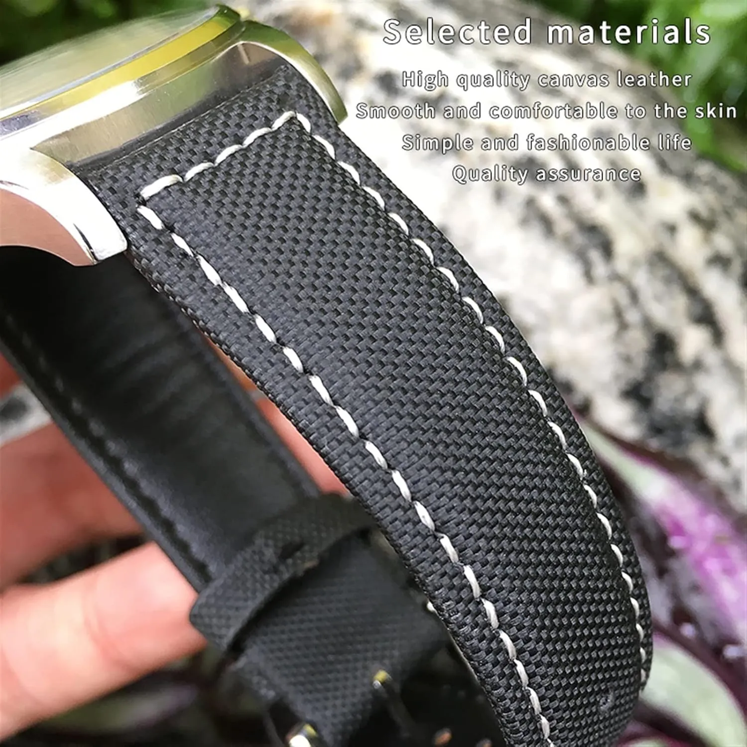DASEB 20mm 21mm 22mm Black Nylon Fabric Wrist Watch Band Belt For IWC Mark LE PETIT PRINCE Spitfire watch Accessories