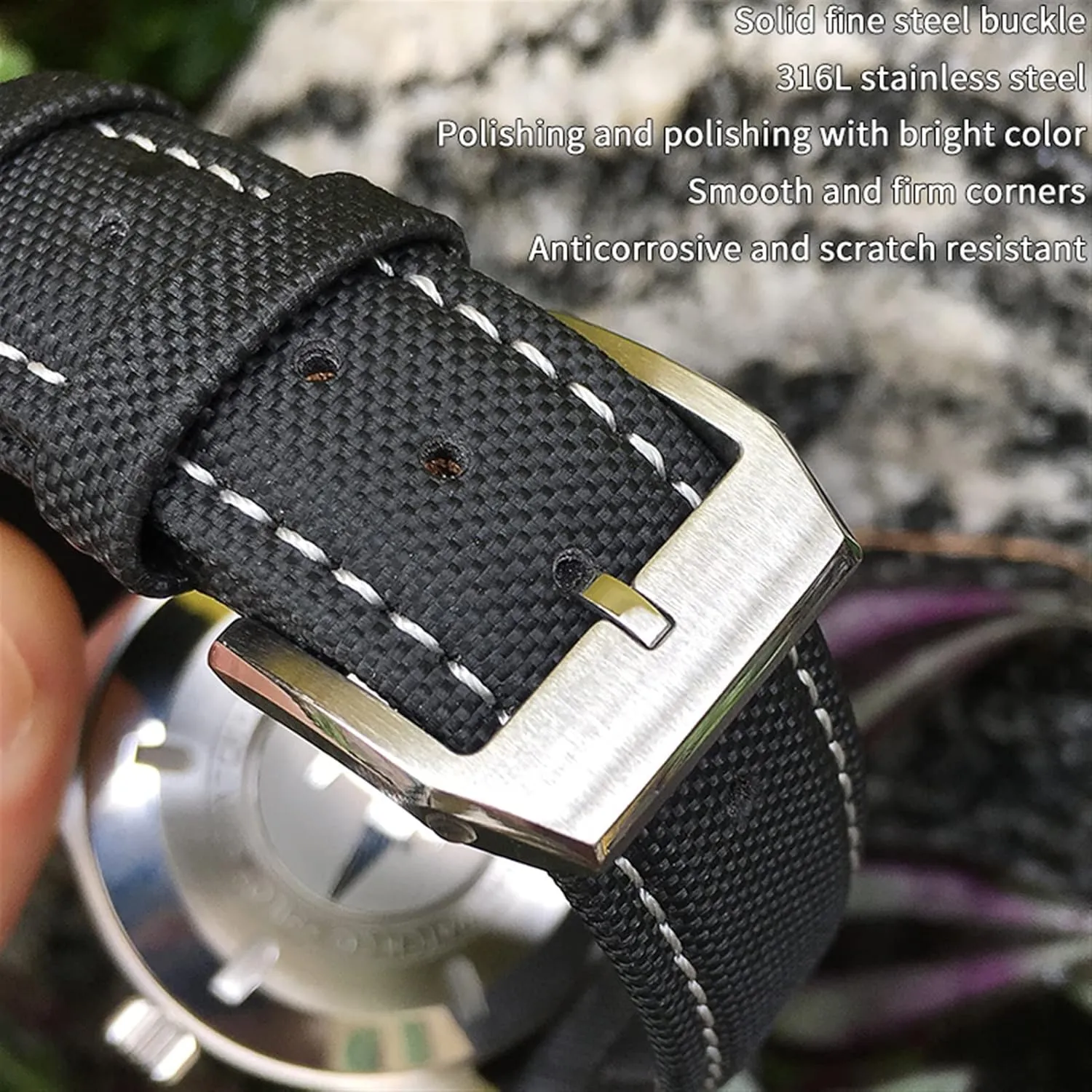 DASEB 20mm 21mm 22mm Black Nylon Fabric Wrist Watch Band Belt For IWC Mark LE PETIT PRINCE Spitfire watch Accessories