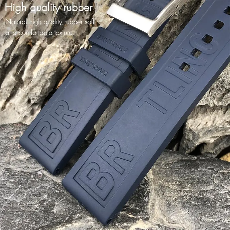 DASEB 20mm 22mm 24mm Rubber Strap Watch accessories for Breitling SUPEROCEAN Avenger Color Watchband Diving Sports Wristband Bracelets