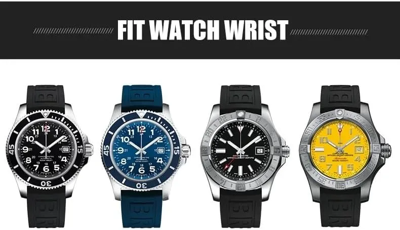 DASEB 20mm 22mm 24mm Rubber Strap Watch accessories for Breitling SUPEROCEAN Avenger Color Watchband Diving Sports Wristband Bracelets
