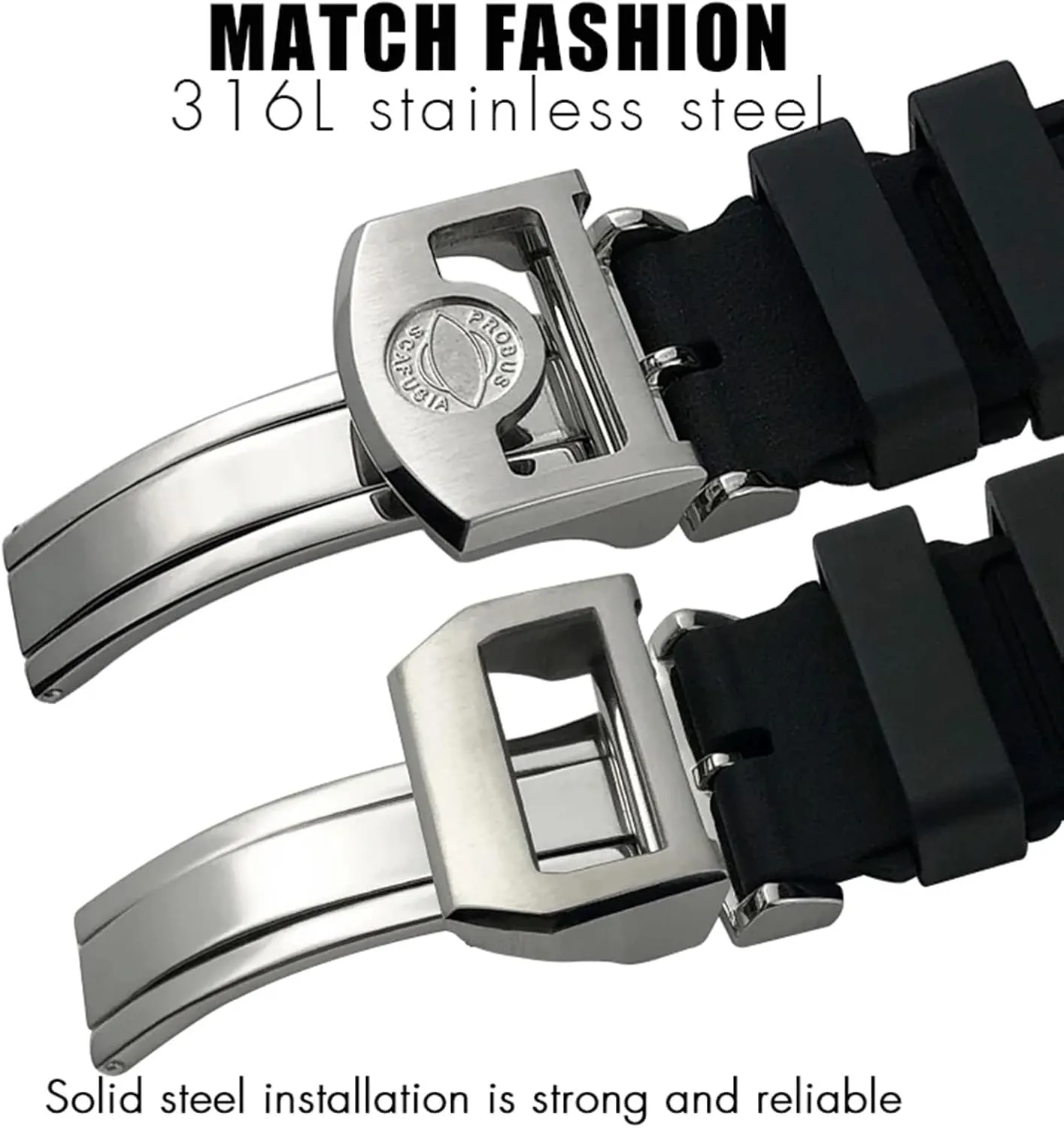 DASEB 22mm Soft Fluororubber FKM Watchbands 21mm 20mm For IWC Big Pilot Portofino Natural Rubber Watch Strap Tools