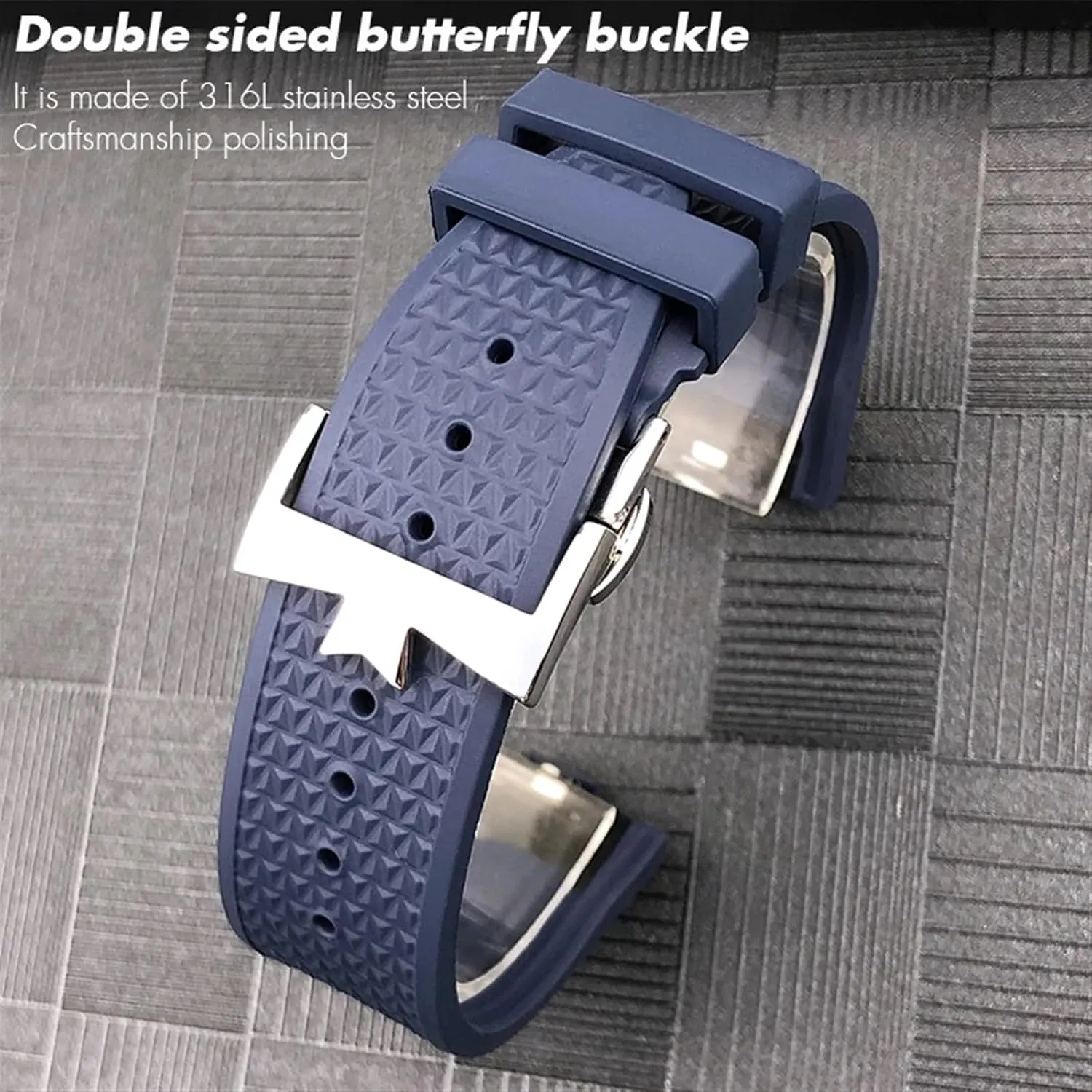 DASEB FKM Senior Fluorine Rubber Watchband For vacheron constantin 4500V 5500V 7900 Watch Strap vc Convex Mouth 7mm watch accessories