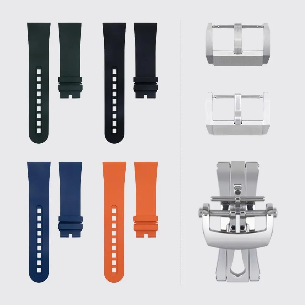 DASEB For Blancpain Strap Fifty Fathoms 5000 5015 Watch Belt Bracelets Replacement 23mm Fluorous FKM Rubber Soft WatchBands
