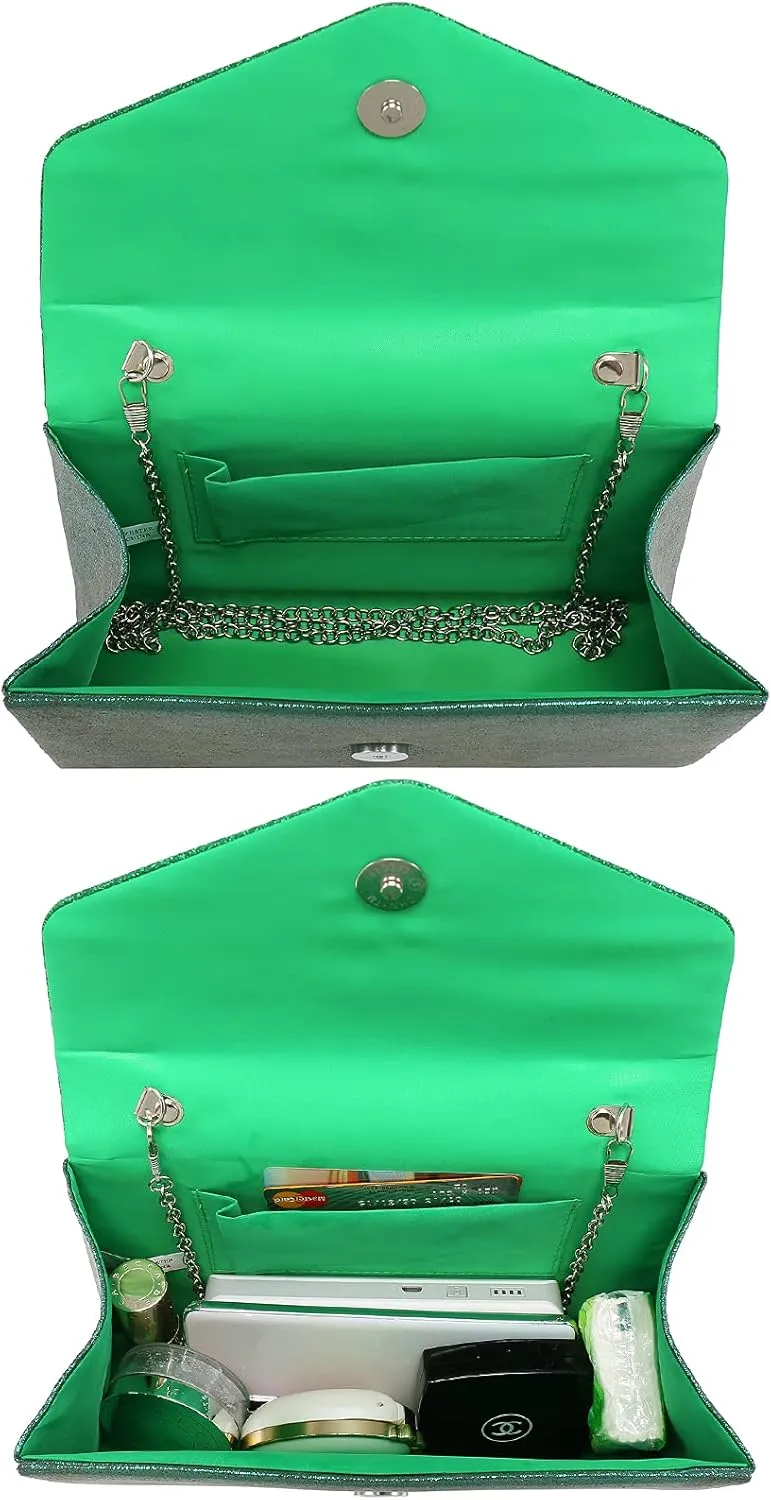 Dasein Women's Evening Bag Party Clutches Wedding Purses Cocktail Prom Handbags with Frosted Glittering