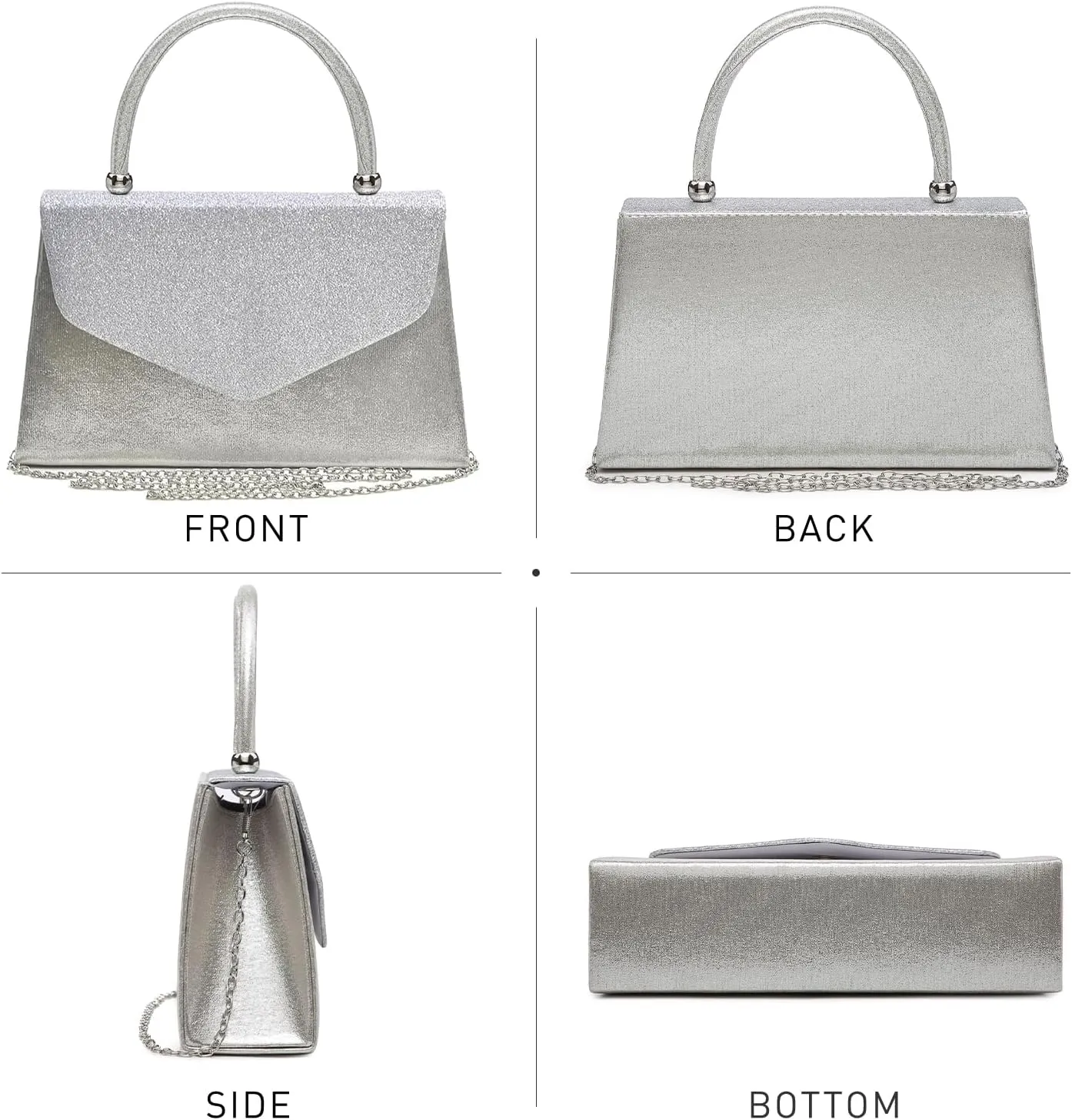 Dasein Women's Evening Bag Party Clutches Wedding Purses Cocktail Prom Handbags with Frosted Glittering