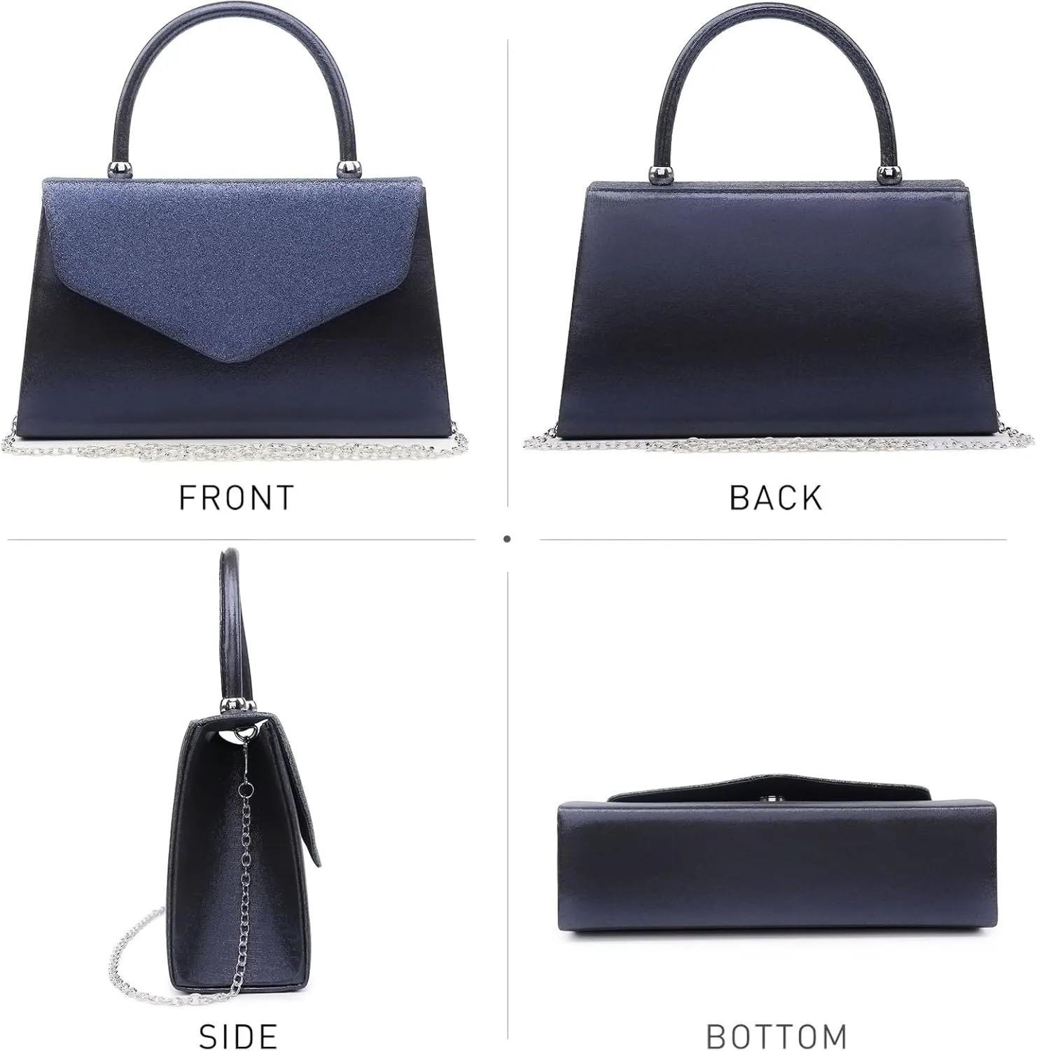 Dasein Women's Evening Bag Party Clutches Wedding Purses Cocktail Prom Handbags with Frosted Glittering