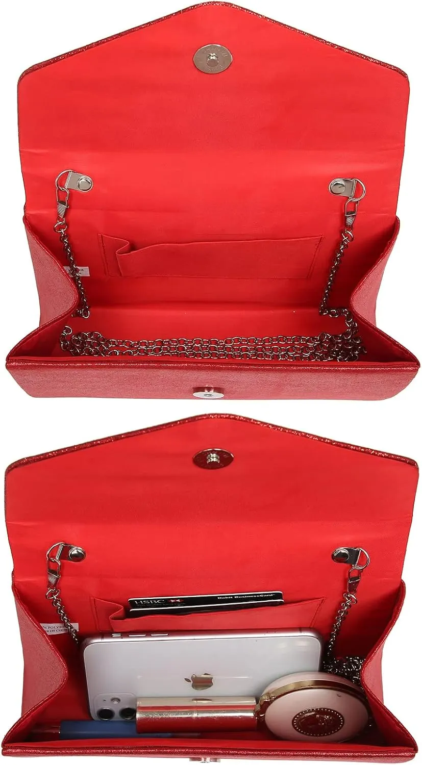 Dasein Women's Evening Bag Party Clutches Wedding Purses Cocktail Prom Handbags with Frosted Glittering
