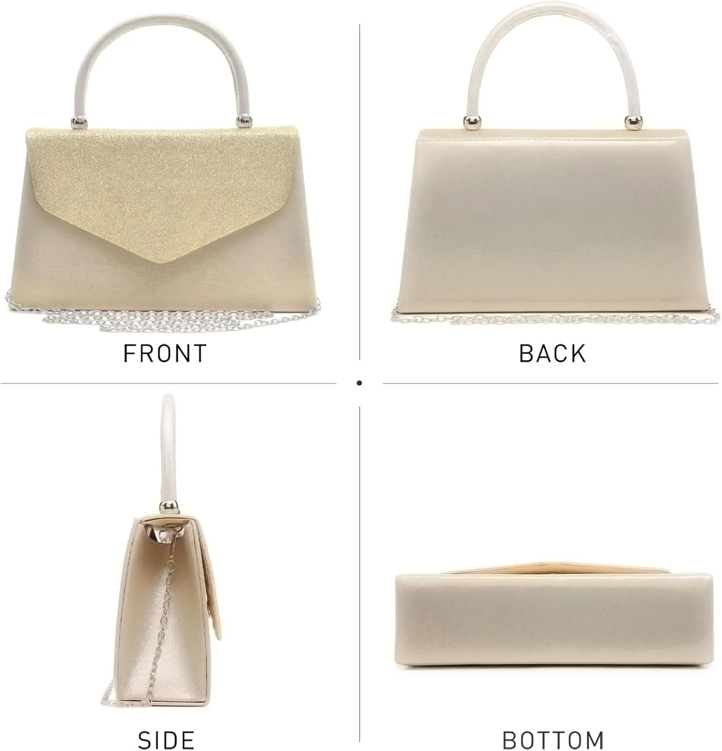 Dasein Women's Evening Bag Party Clutches Wedding Purses Cocktail Prom Handbags with Frosted Glittering