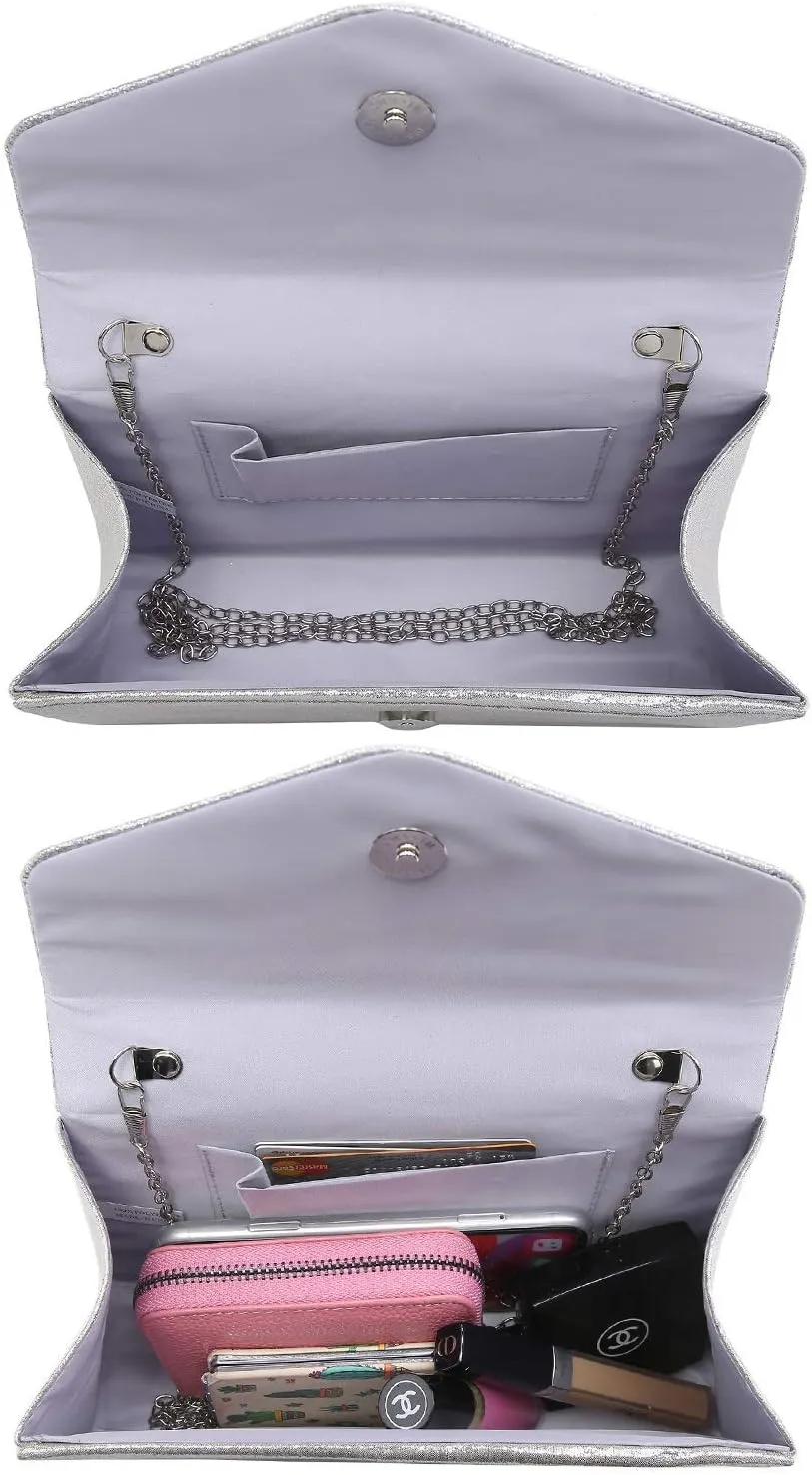 Dasein Women's Evening Bag Party Clutches Wedding Purses Cocktail Prom Handbags with Frosted Glittering