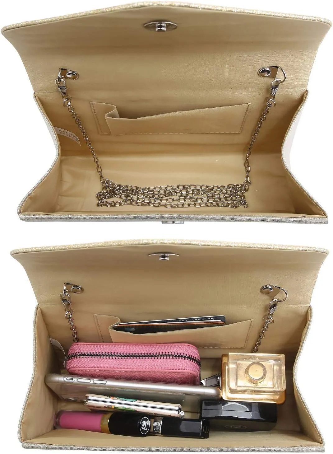 Dasein Women's Evening Bag Party Clutches Wedding Purses Cocktail Prom Handbags with Frosted Glittering