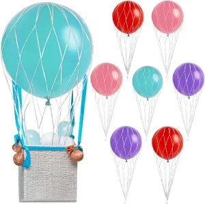 Deekin 8 Pcs Hot Air Balloons Net 36'' Hot Air Balloon Drop Net for Ceiling Release Photo Props Baby Shower Wedding Birthday Party
