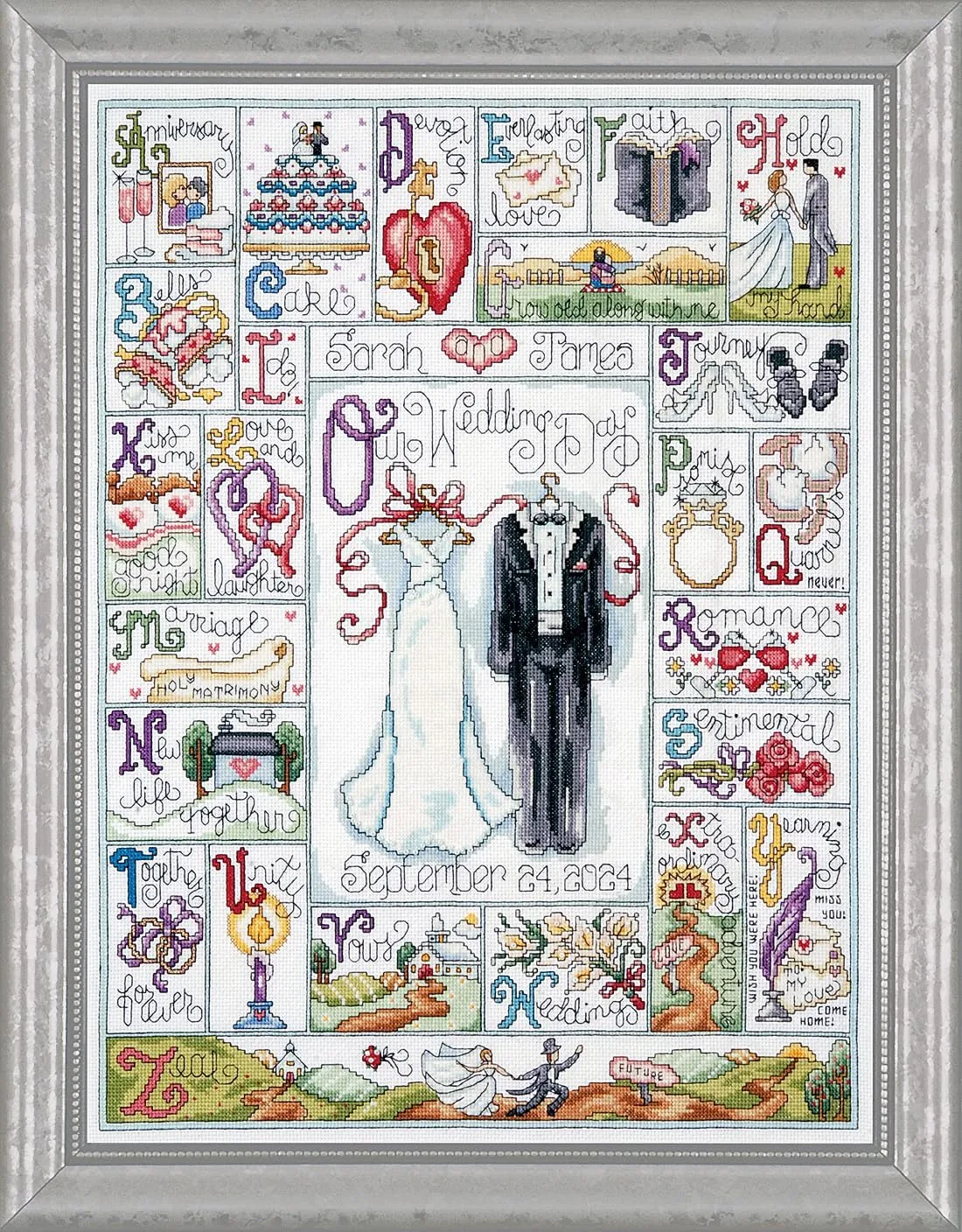 Design Works Crafts Wedding ABC Counted Cross Stitch Kit