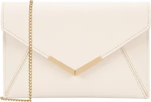 Dexmay Women Envelope Clutch Handbag Medium Saffiano Leather Foldover Clutch Purse