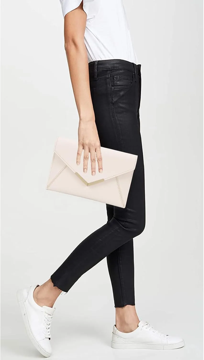 Dexmay Women Envelope Clutch Handbag Medium Saffiano Leather Foldover Clutch Purse
