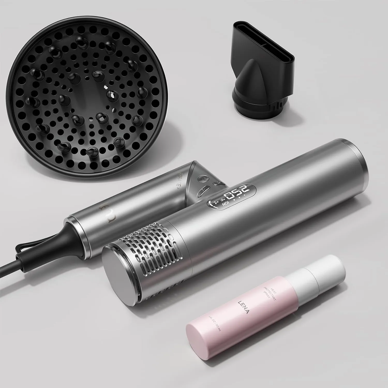 Diffuser Hair Dryer, Lena F10 High-Speed Travel Blow Dryer with Ionic Technology, Lightweight & Portable, Adjustable Temp/Speed, Low Noise & Fast Drying for All Hair Types